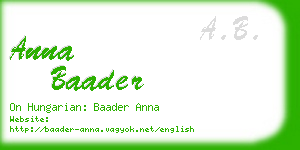 anna baader business card